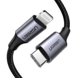 icecat_Ugreen 60759 kabel k mobilnímu telefonu Černá, Stříbrná 1 m USB C Lightning