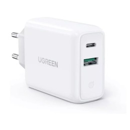 icecat_Ugreen 60468 mobile device charger Tablet, Telephone, Universal White AC Fast charging Indoor