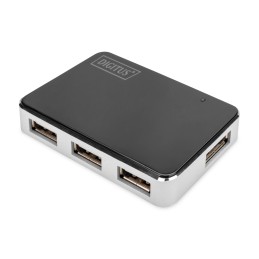 icecat_Digitus DA-70220 rozbočovač rozhraní USB 2.0 Mini-B 480 Mbit s Černá, Stříbrná