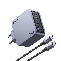 icecat_Ugreen Nexode Pro 160W GaN Charger with USB-C Cable Universal Black, Grey AC Fast charging Indoor