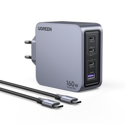 icecat_Ugreen Nexode Pro 160W GaN Charger with USB-C Cable Universal Schwarz, Grau AC Schnellladung Drinnen