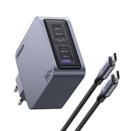 icecat_Ugreen Nexode Pro 160W GaN Charger with USB-C Cable Universal Schwarz, Grau AC Schnellladung Drinnen