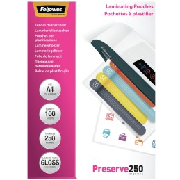icecat_Fellowes A4 Glossy 250 Micron Laminating Pouch - 100 pack