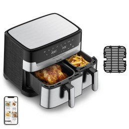 icecat_Tefal Dual Easy Fry & Grill EY905D Double 8,3 L Autonome 2700 W Friteuse d’air chaud Acier inoxydable