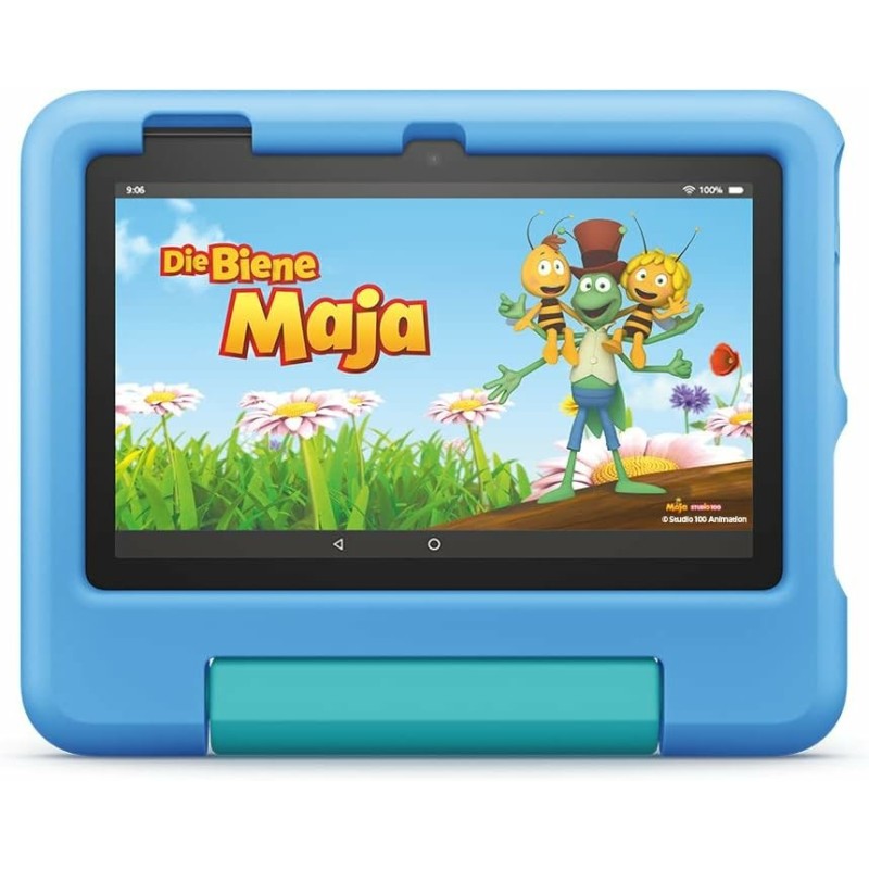 0840080596136 - Fire 7 Kids Tablet (2022) WiFi 16 GB mit blauer Hülle ohne Werbung