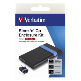 icecat_Verbatim Store'N'Go Enclosure Kit Boîtier disque dur SSD Noir, Bleu 2.5"