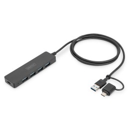 icecat_Digitus DA-70236 rozbočovač rozhraní USB 3.2 Gen 1 (3.1 Gen 1) Type-A + Type-C 12000 Mbit s Černá