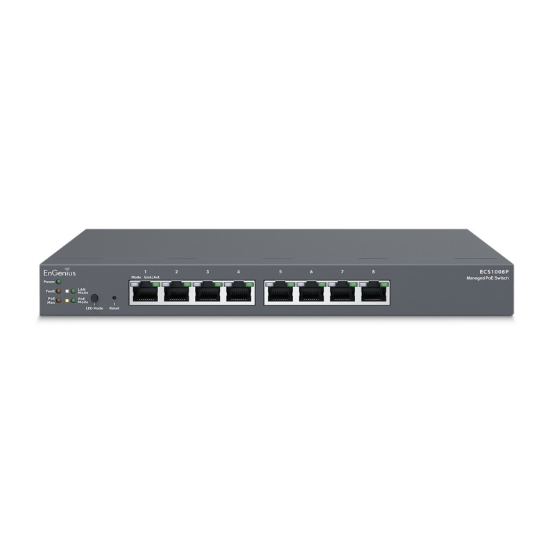 icecat_EnGenius ECS1008P Netzwerk-Switch Managed L2 Gigabit Ethernet (10 100 1000) Power over Ethernet (PoE) Schwarz