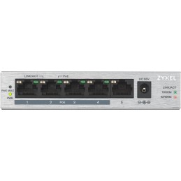 icecat_Zyxel GS1005HP Nespravované Gigabit Ethernet (10 100 1000) Podpora napájení po Ethernetu (PoE) Stříbrná