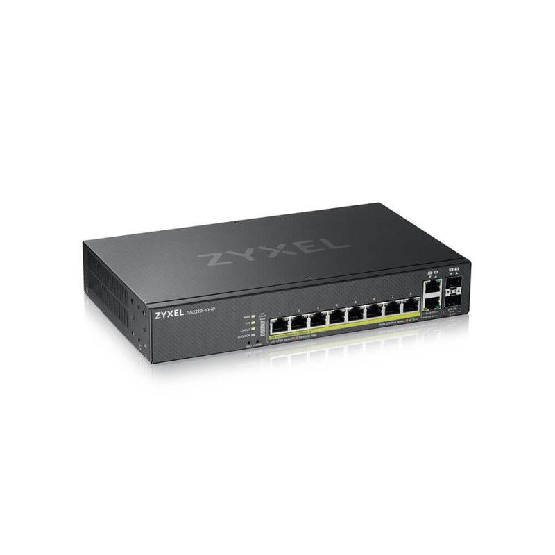 icecat_Zyxel GS2220-10HP-EU0101F switch Gestionado L2 Gigabit Ethernet (10 100 1000) Energía sobre Ethernet (PoE) Negro