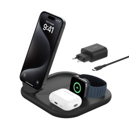 icecat_Belkin BoostCharge Auriculares, Smartphone, Reloj inteligente Negro USB Cargador inalámbrico Carga rápida Inter