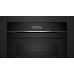 icecat_SIEMENS iQ700 Einbau-Kompaktbackofen 60 x 45 cm Schwarz, Edelstahl [ EEK  A+   Skala A+++ bis D ], CB734G1B1